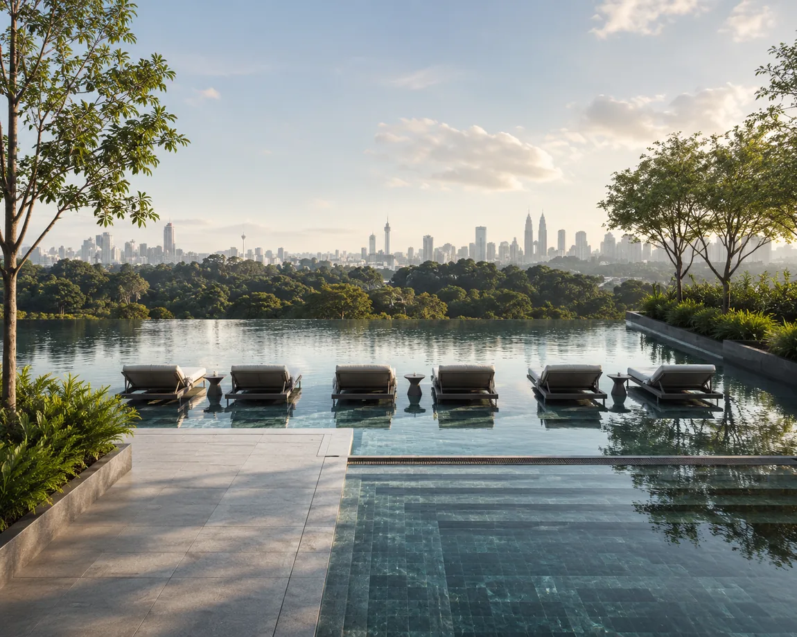 Sky pool overlooking the city