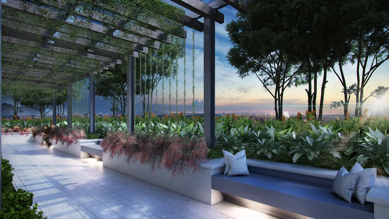 Colonnade pergola garden deck