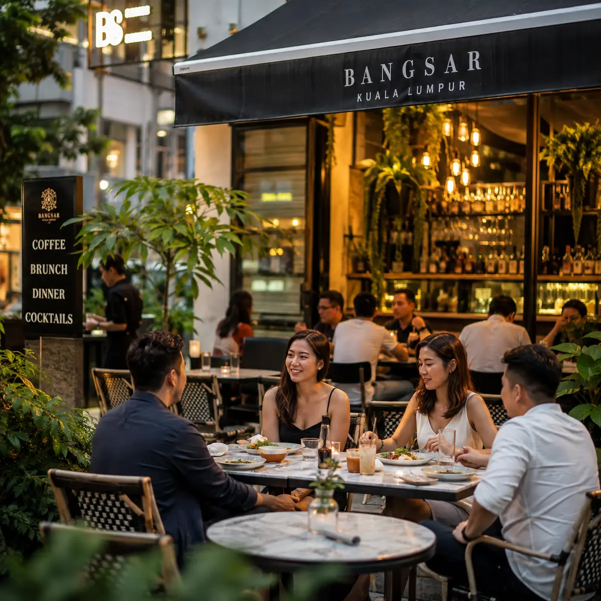Evening dining and cafe culture in Bangsar
