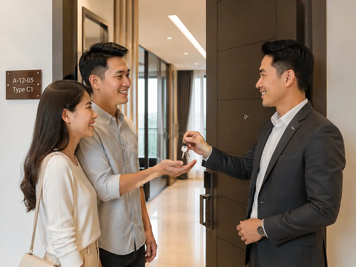 Handover of keys to new residents at a Bangsar home